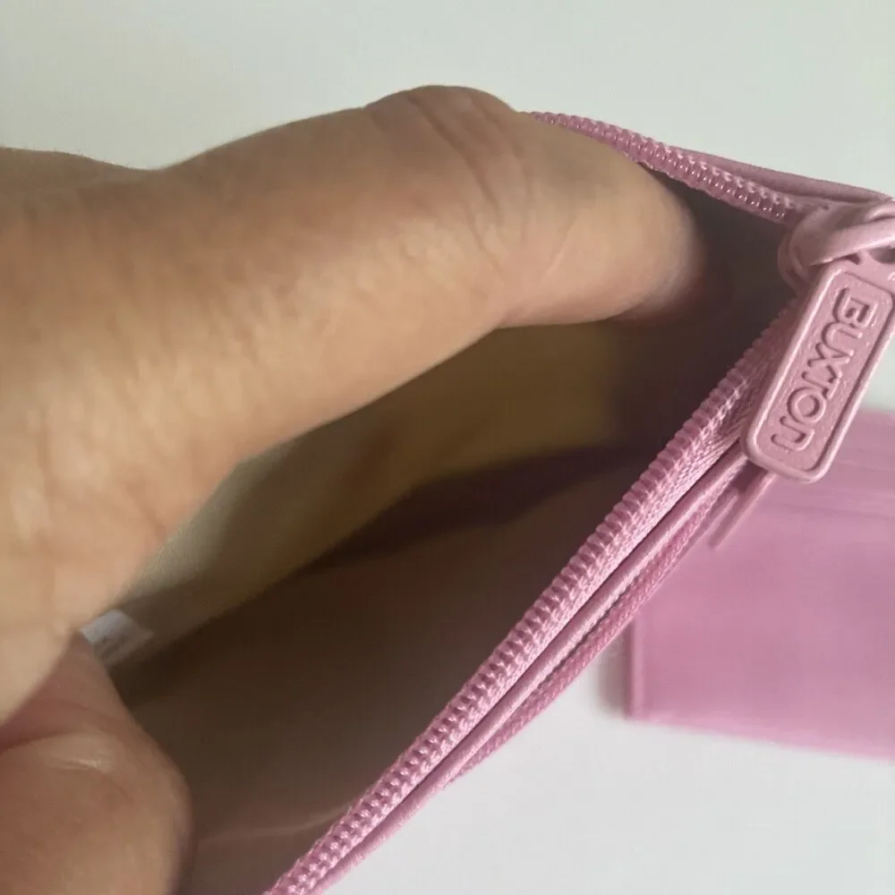 Buxton Pink Leather ID Coin Purse Card Holder Wallet Mini Key Holder